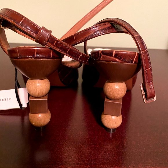 UTERQUE Leather Slingback Heels 37 - SPAIN - Picture 3 of 6